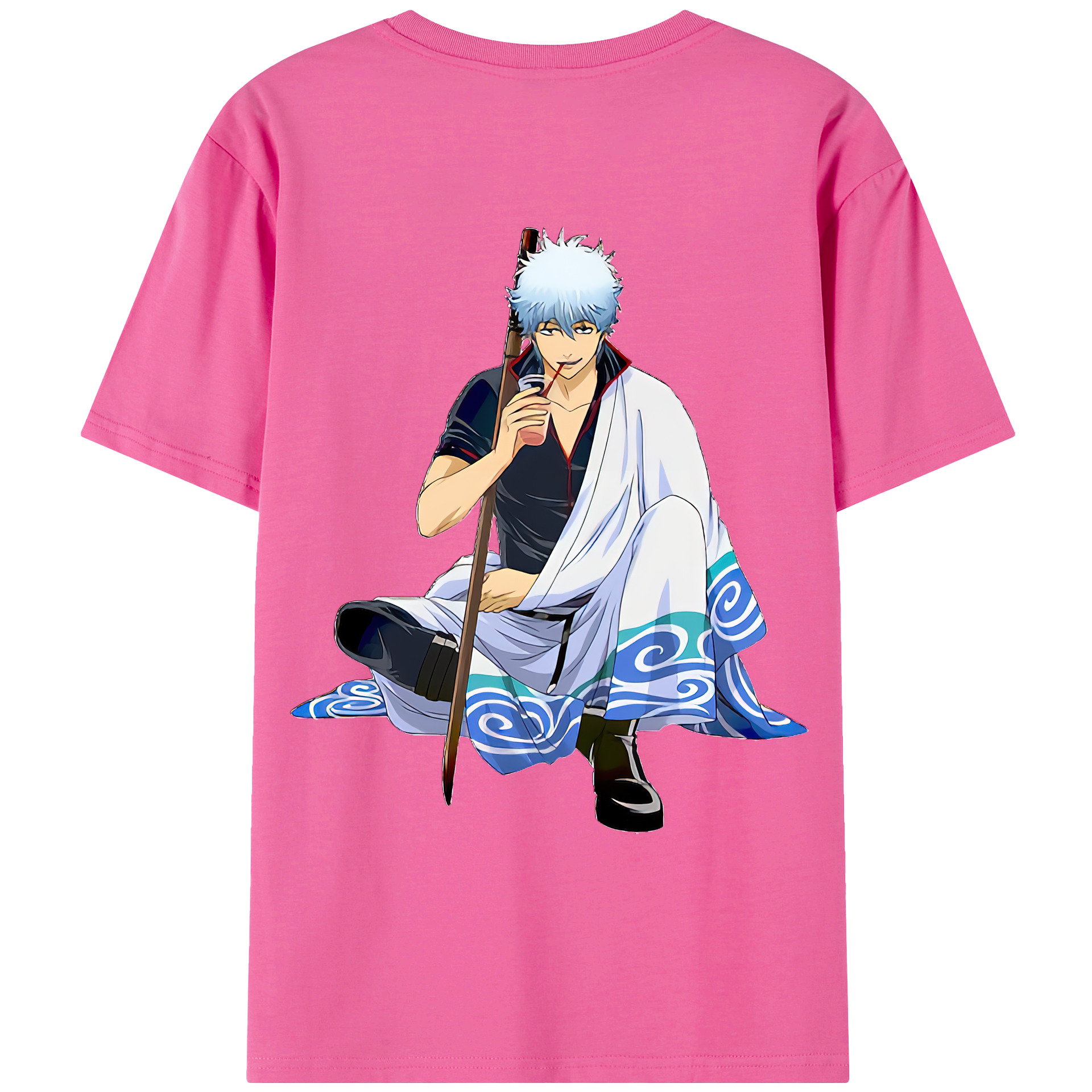 （画像用） ぎんたま 坂田銀時（さかたぎんとき） 神楽 志村新八（しむら しんぱち） GINTAMA Sakata Gintoki Kagura Shimura Shinpachi レディース半袖Tシャツ(バックプリント)